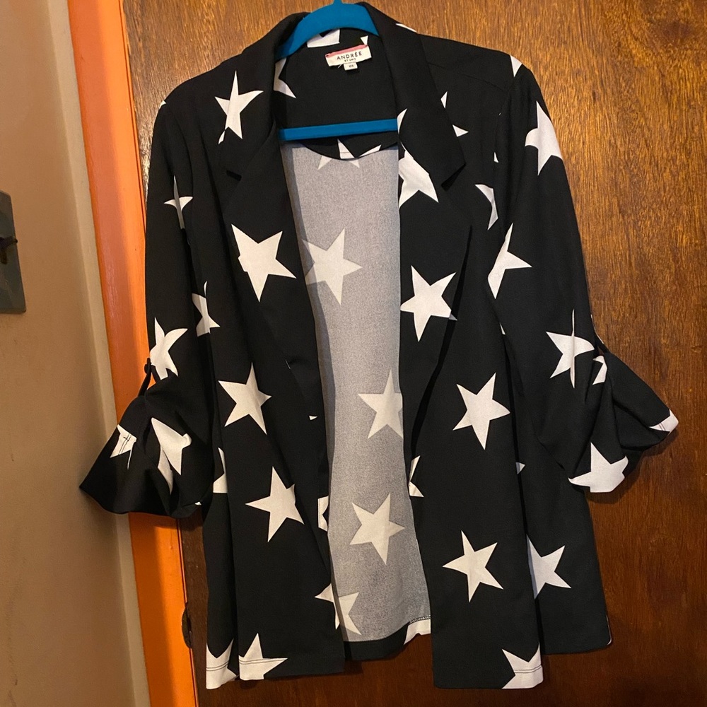 Closet Candy NWOT 2X Navy  Blazer With Stars